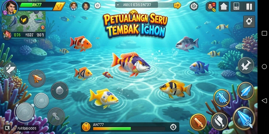 Tampilan screenshot AN777 menampilkan aksi menembak ikan yang seru dan grafis yang menarik.