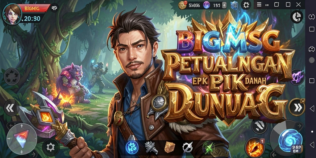 Screenshot gameplay BIGMSG menampilkan aksi pertarungan yang mendebarkan dan lingkungan yang menawan.