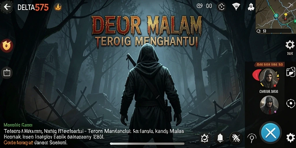 Screenshot gameplay DELTA575 yang menampilkan suasana Horror yang mencekam.