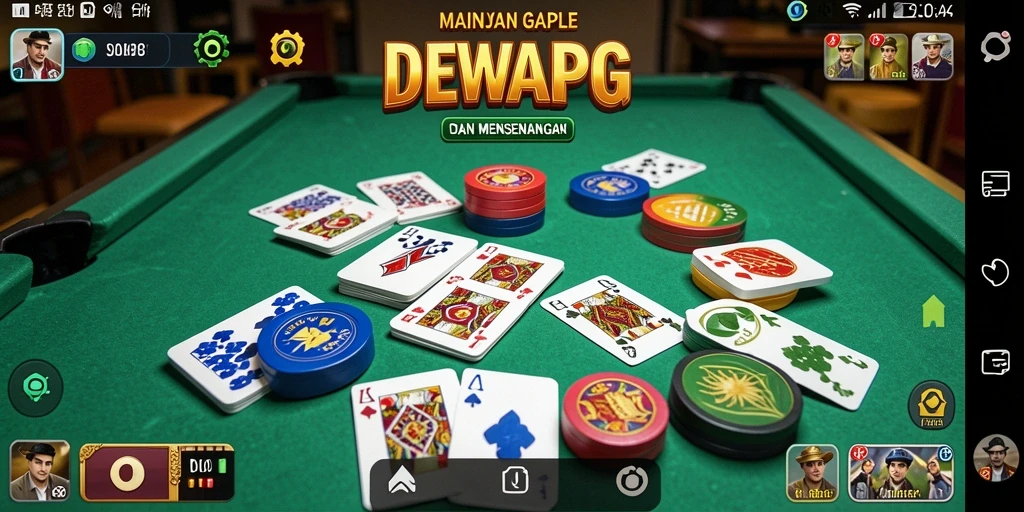 Screenshot gameplay DEWAPG menampilkan aksi seru permainan Gaple.