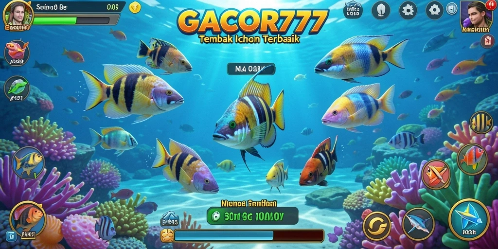 Tampilan gameplay seru menembak ikan di GACOR777.