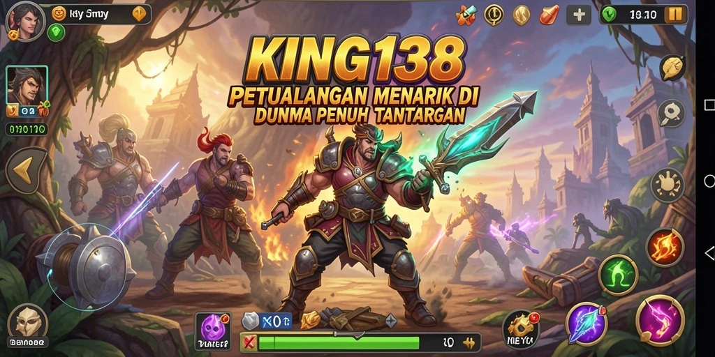 Tampilan gameplay KING138 menampilkan petualangan seru di dunia fantastis.