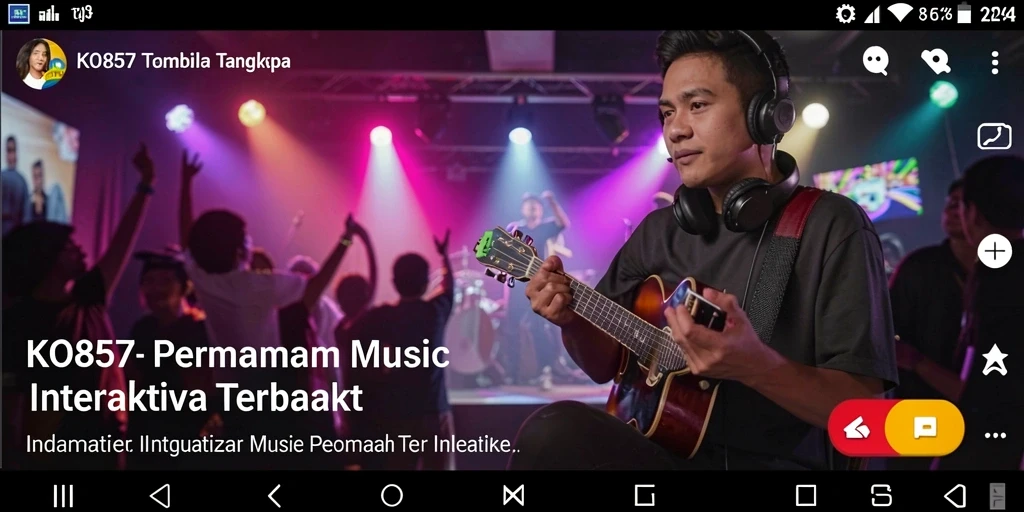 Tampilan gameplay KO857 menunjukkan alat musik dan interaksi pengguna.