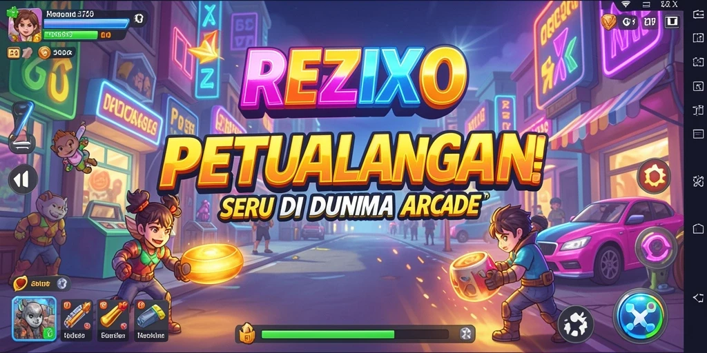 Tampilan gameplay seru REZIXO dengan grafis yang menarik.