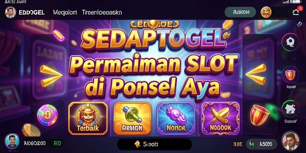 Tampilan gameplay SEDAPTOGEL yang menarik dengan gulungan slot berputar.