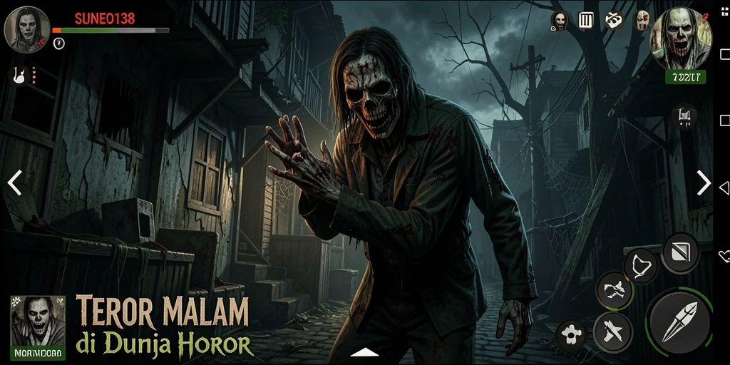 Tampilan gameplay SUNEO138 yang menakutkan dan mencekam.