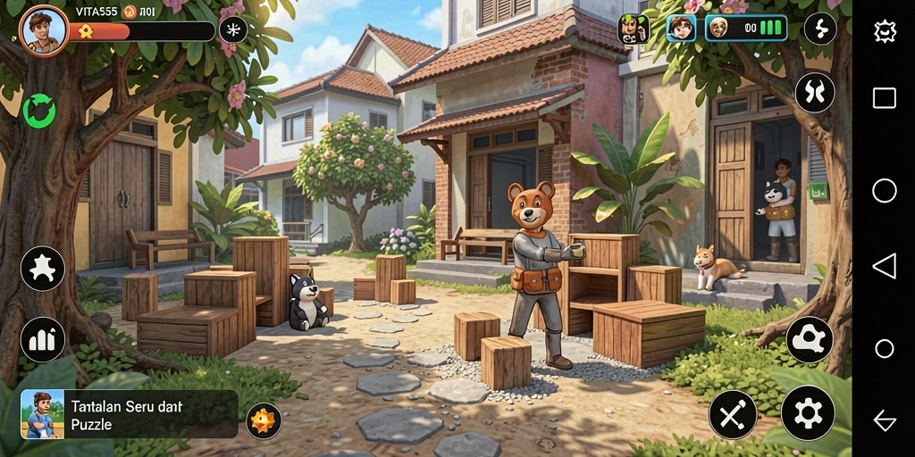 Tampilan gameplay VITA555 dengan tantangan puzzle yang seru.